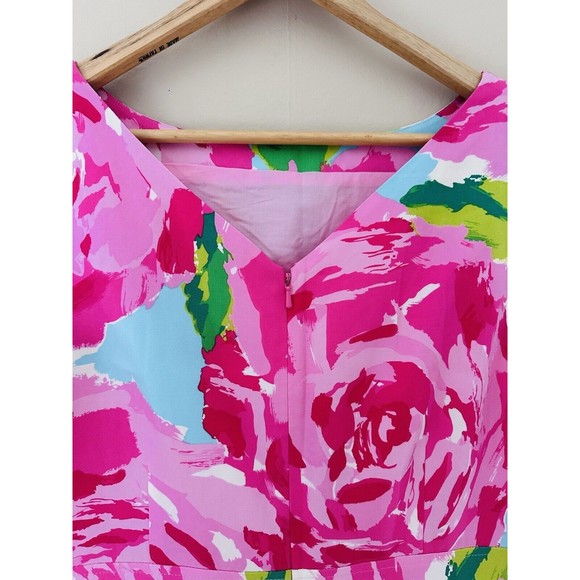 Lilly Pulitzer Womens Hotty Pink First Impression Collins Dress Size 6 Silk Rose - Picture 5 of 10